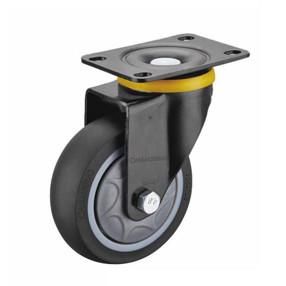 01-08-02-08-084 Ρόδα tpr 100mm Chamsong 105kg ρόδα (130mm συνολίκό μέγεθος) (πλάτος 32mm) περιστρεφόμενη - Image 1