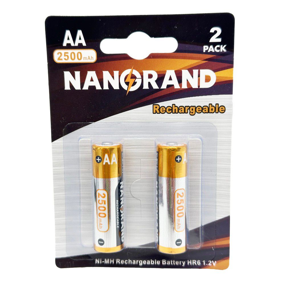 12-03-03-99-001 Μπαταρία Nanorand ni-mh επαναφορτιζόμενη ΑΑ 1.2V 2500mAh 2 τεμάχια - Image 1