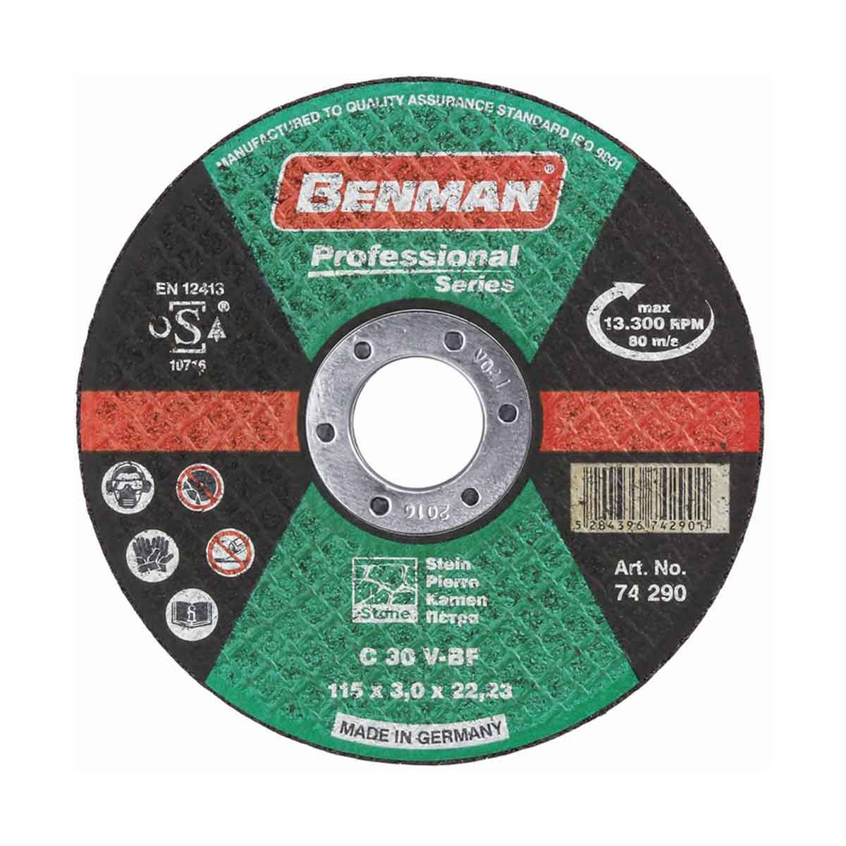 37301-23 ΔΙΣΚΟΣ ΚΟΠΗΣ ΠΕΤΡΑΣ PROFESSIONAL BENMAN 115x3,2mm - Image 1