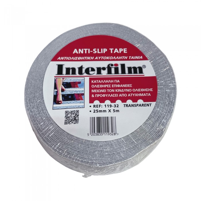 interfilm anti slip tape 25x5_01-700x700 Αυτοκόλλητη Αντιολισθητική Ταινία Διάφανη για Σκαλοπάτια, Ράμπες, Σκάλες, Κύτη Σκαφών κ.α. - Image 1