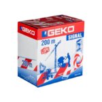 Geko Ταινία Σήμανσης Extra Strong Λευκό Κόκκινο 70mm x 200m